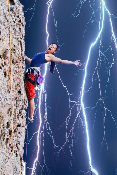 Bad weather at Hueco Wall