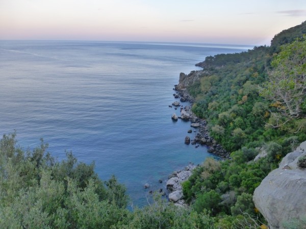 The water below Cennet in the setting sun.