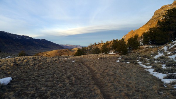 sunset walk back to camp