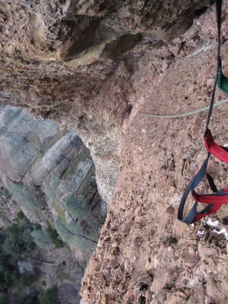 looking down the lower half of the last pitch