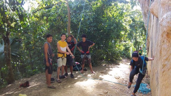 Girls are welcome to climb also even though these teenage boys are to ...