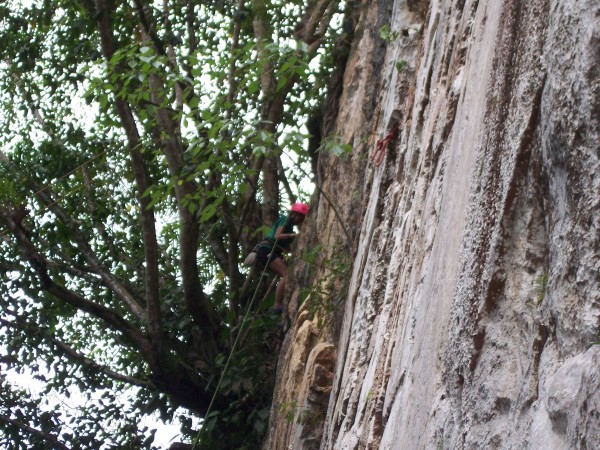 This is one of the teens nearing the top of a route called "Balite" it...