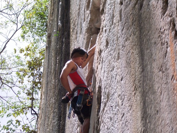 Raymund &#40;a local guide&#41; using his new "gotcha smiley" draws on...