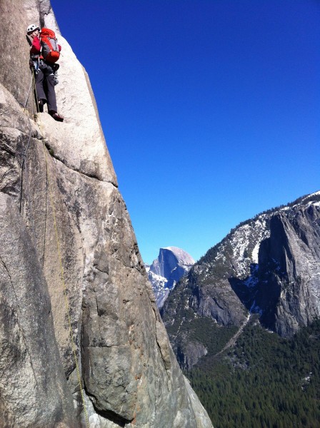 Gettin' it done high on the East Buttress