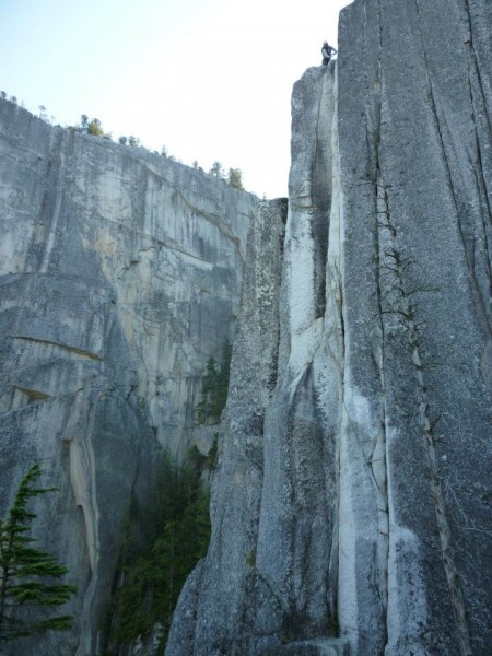 Crux 10c pitch of Squamish Buttress