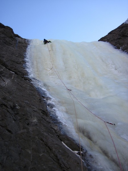 Rob took the lead on the steep middle pitch &#40;1/21/13&#41;.
