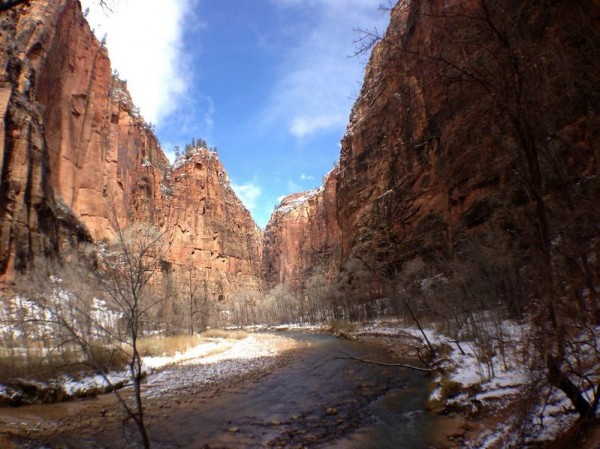 Snowy narrows