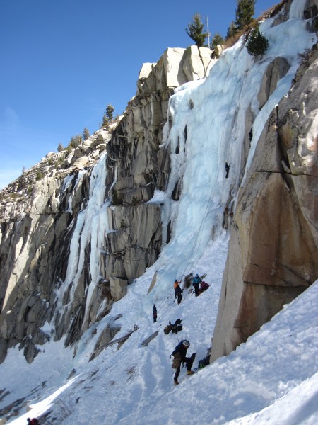 Main Wall in the distance and Chouinard Falls in the middle &#40;3/17/13&#41;.