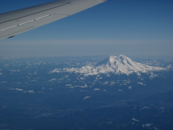 Mt. Rainier just prior to landing and changing planes - 2/15/13.