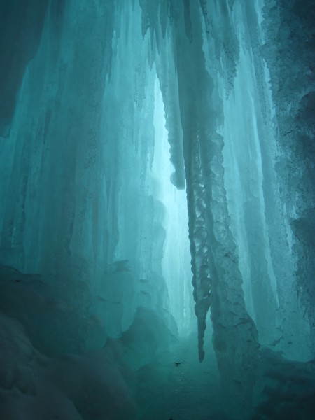 The ice cave belay for the 1st pitch was ethereal.