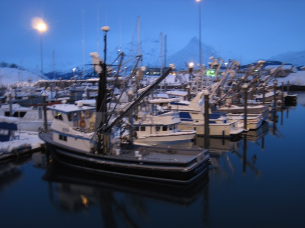 Glanced at the harbor on our way to our last supper in Valdez &#40;nig...