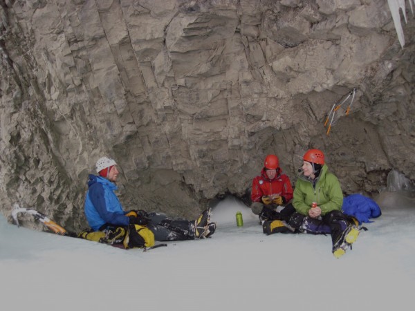 Nice place for snacks and stories with no icicles dangling overhead.