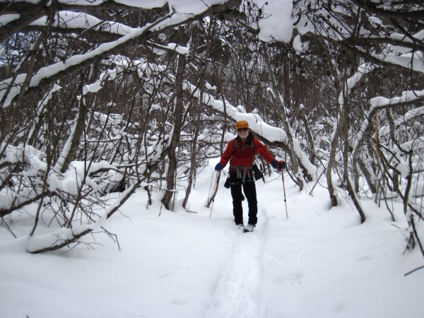 Hiking up canyon required navigating around and under &#40;crawling so...