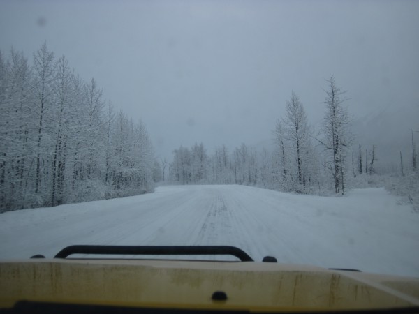 Headed inland briefly near Girdwood to look at additional ice climbs.