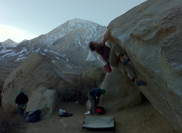 Jason running some laps at the most over photographed boulder ever.