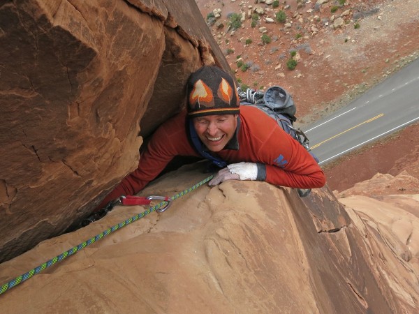 Mark enjoying the wide section at the top of the pitch