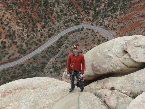 Mark just below the top of the route