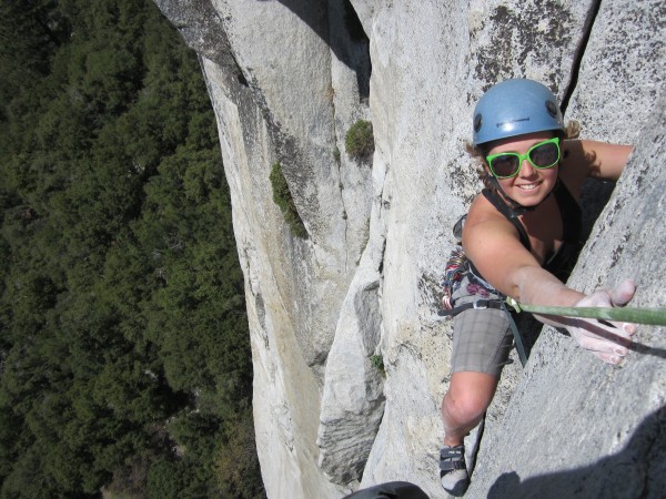 Having a blast on the top of p.2 on the Salathe Wall &#40;photo by j. ...