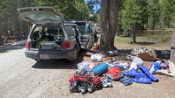 Packing up near Lembert after getting a Young Lakes permit