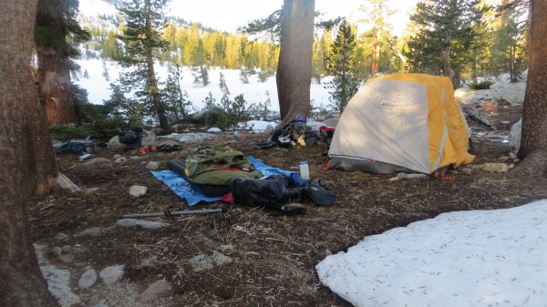 Camp near Young Lakes trail