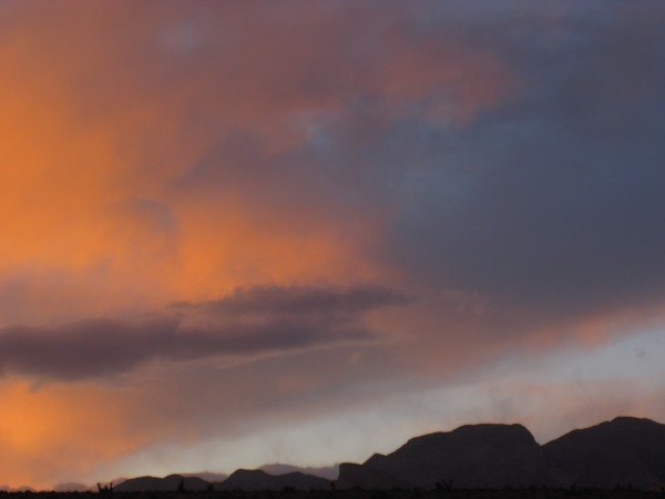 Sunset from our campsite after a windy and sometimes rainy hiking Mond...