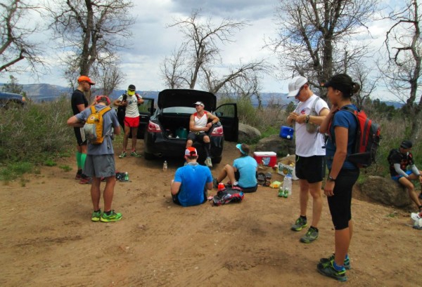 The Zoom Loco crew at the mile 28 Aid Station.