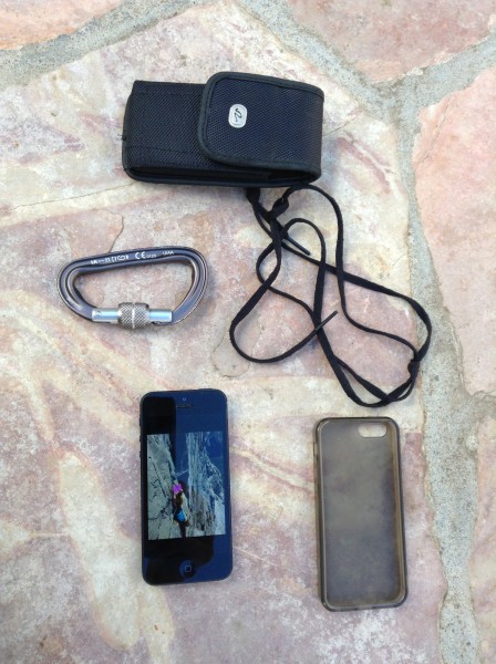 All the parts in our inexpensive iphone carrying case.
