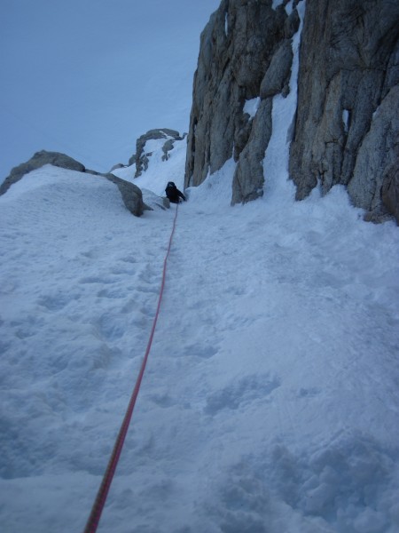 Looking back down at Steve coming up the 2nd pitch. He led the 1st pit...