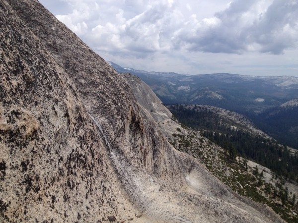 No anchor ramp at top of pitch 5.  Notice clouds gathering.