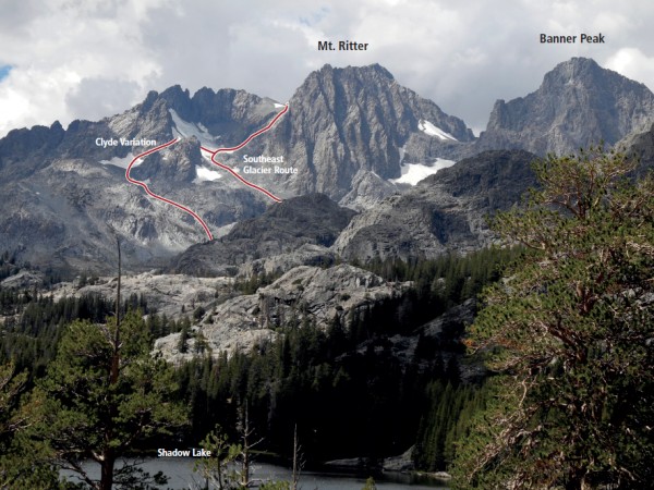 Mt Ritter and Banner Peak overview.