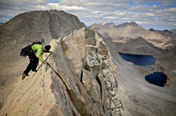 Mike Collins ridge traversing near the summit of Merriam Peak. 
Photo...