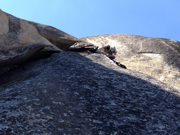 Oh no! That hanging dagger flake just ate my climbing partner!