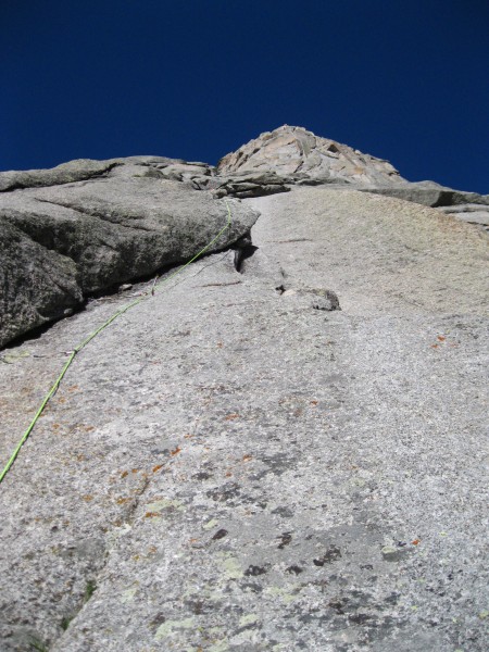 Second pitch; note roof high and off to right to be bypassed