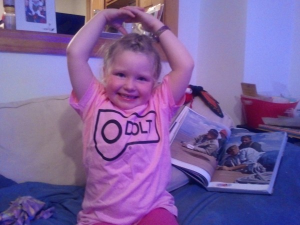 A PINK &#40;woohoo!&#41; t-shirt with Mama's daddy's name on it!!! &#4...