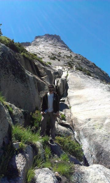 Ryan on the approach to Tenaya Peak.