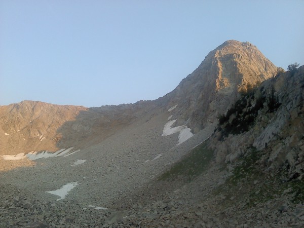 The iconic Pfeifferhorn 11,326ft in the evening glow.