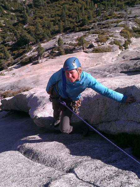 Beautiful Ann on the South Face or North Dome. May 2013