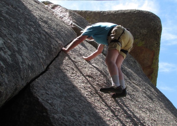 Brokedownclimber, concentrating on crystals.