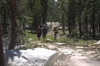 Hiking in from Lembert Dome to Young Lakes