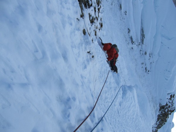 Some of the steeper climbing before the cornice shenanigans.