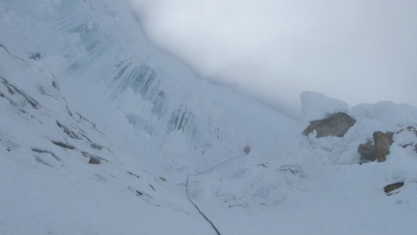 Vitaliy takes us to "Vitaliy's belay" in the annotated photo below