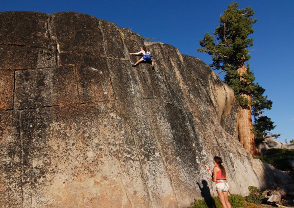 jasmyn on the easier route of the sunset wall