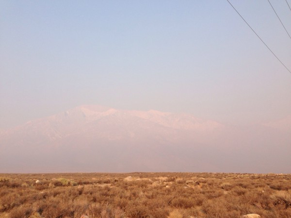 Mt. Tom Obscured by the Big Fire smoke.