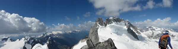 Howser Towers seen from Pigeon Spire. Rick Graham photo.