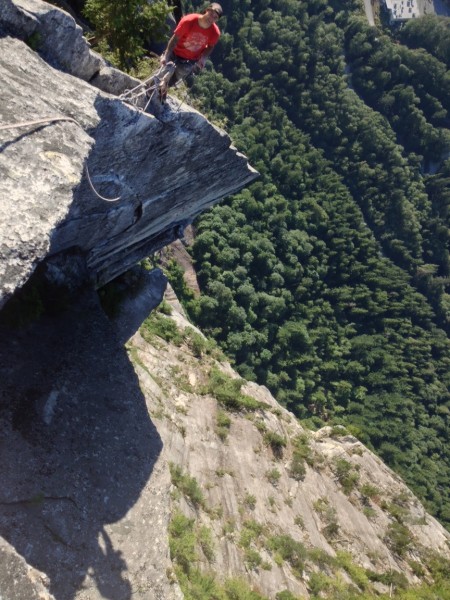 The killer belay stance on top of the 2nd pitch of high plains