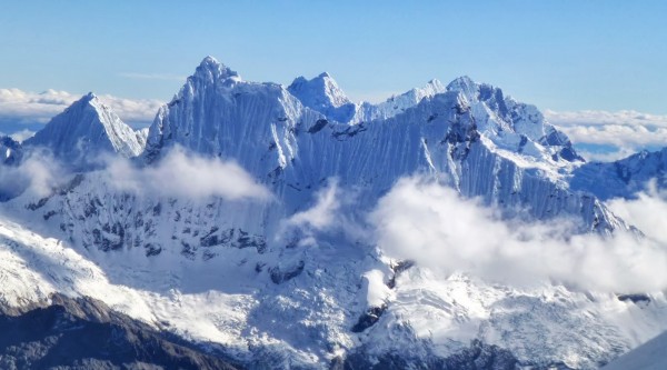 The Chacrarajus from Huascaran. We climbed the right peak a month ago.