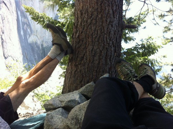 Kicking back at the hotel Half Dome pre-send day