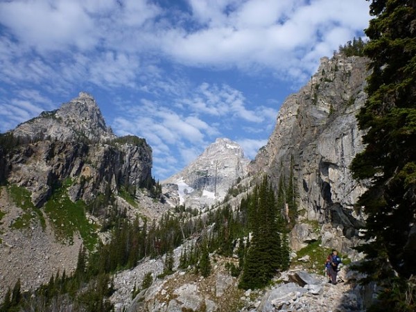 Looking up Garnet Canyon toward the Middle Teton