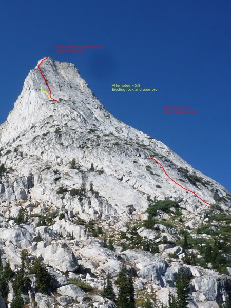 Watchtower Peak, Northeast ridge, 5.8, III, 6P