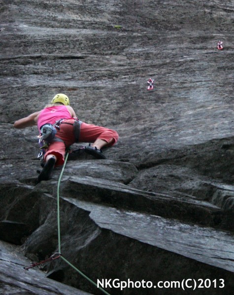 Isabella on her birthday FA of The dancing Fiddler 5.11a